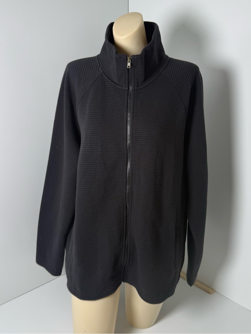 Women's Black Full-Zip Funnel Neck Jacket